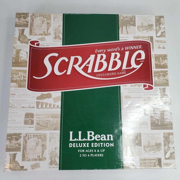 2009 Scrabble L. L. Bean Deluxe Edition Rotating Board Box Wood Cabin Game - Picture 1 of 11